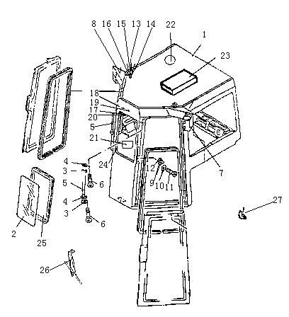 Кабина с установкой ROPS (1/3) (Beezone D32-1,Beezone D32-2)