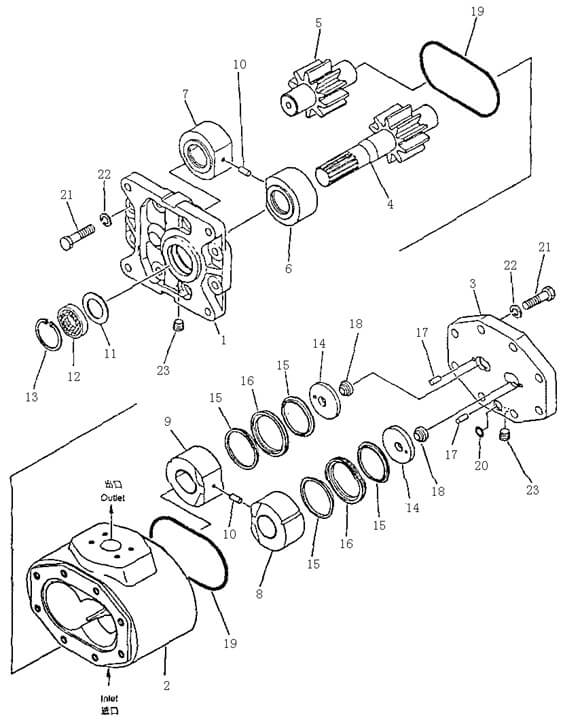 Насос гидравлический (Beezone D22-1)