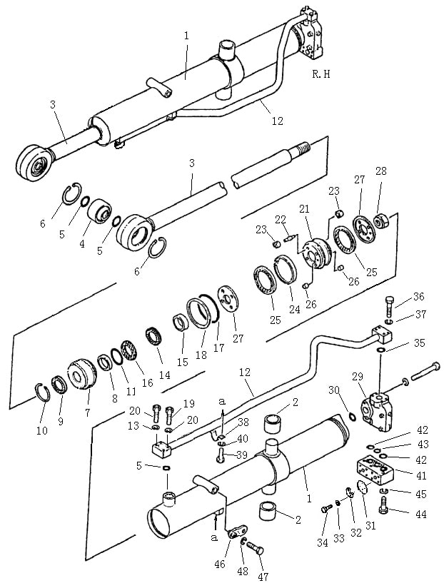 Гидроцилиндр подъема отвала (1/2) (Beezone D22-1, Beezone D22S) (завод WENDENG)