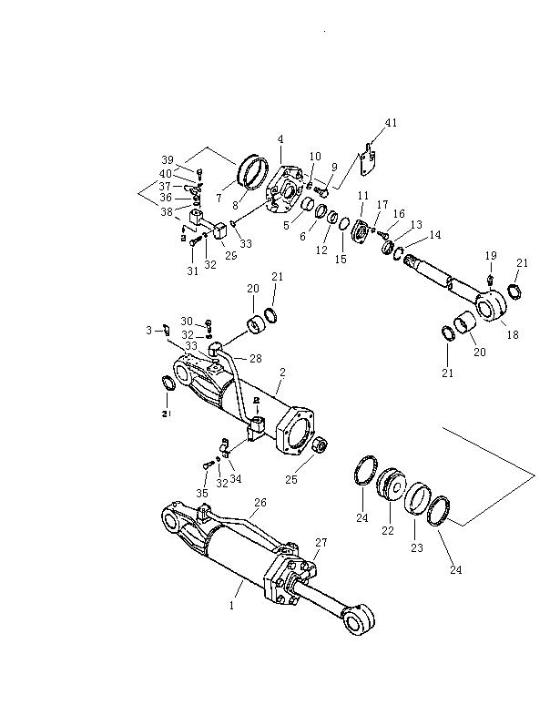 Гидроцилиндр наклона рыхлителя (Beezone D32-1, Beezone D32-2)