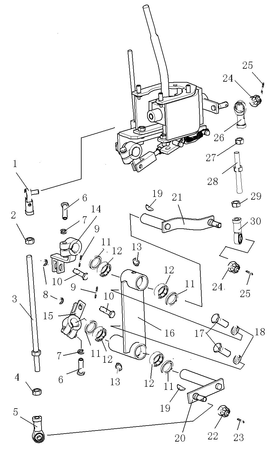 Рычаг управления отвалом