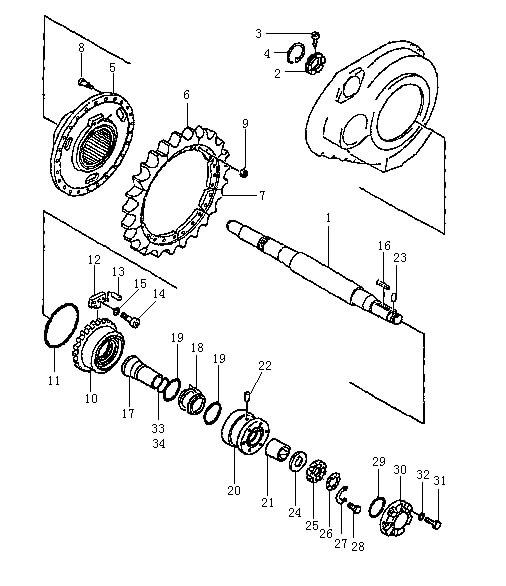 Звездочка и вал (Beezone D22-1,Beezone D22S)