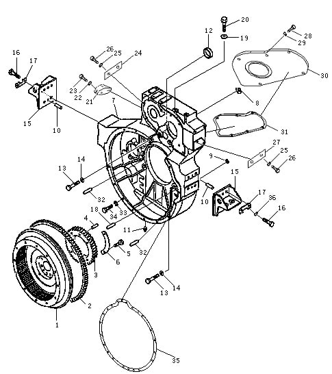 Маховик и кожух маховика (Beezone D22-1,Beezone D22S)