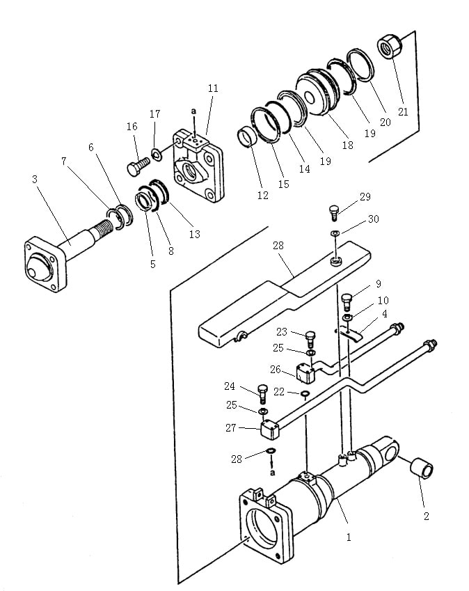Гидроцилиндр перекоса отвала (Beezone D22-1, Beezone D22S) (завод WENDENG)