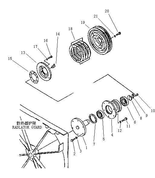 Шкив вентилятора радиатора охлаждения (Beezone D22-1,Beezone D22S)