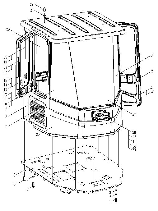 Кабина в сборе (крышка)