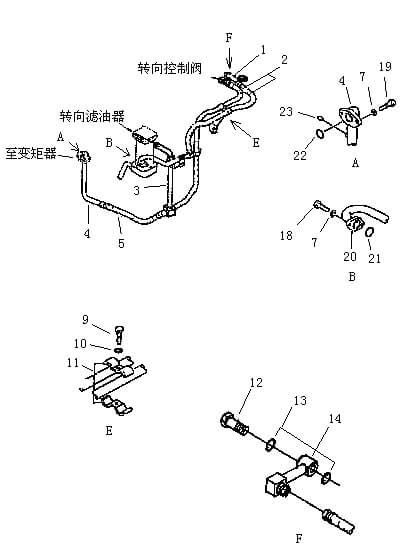 Трубопровод системы рулевого управления (2/3) (Beezone D22-1,Beezone D22S)