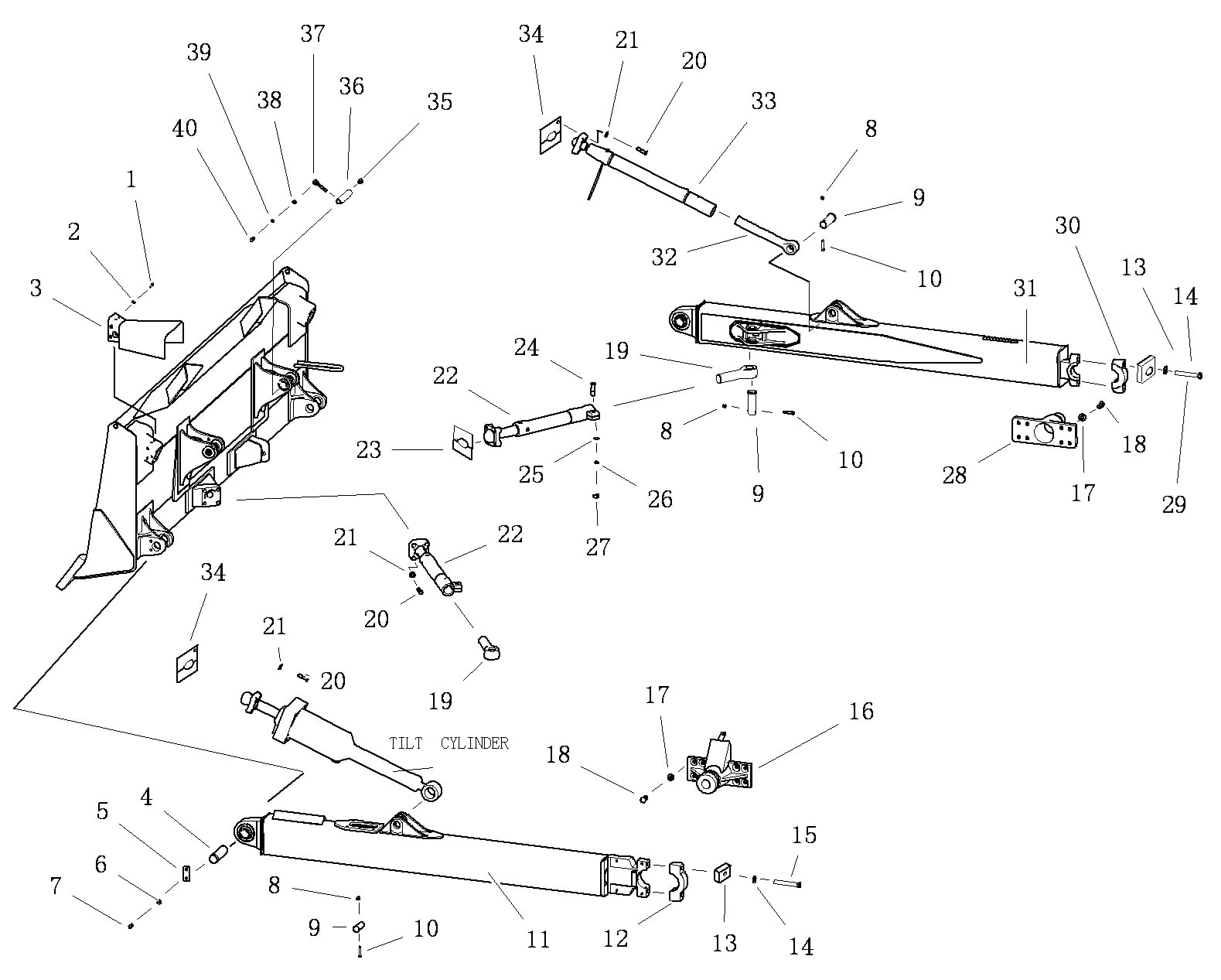 Толкатель отвала прямого
