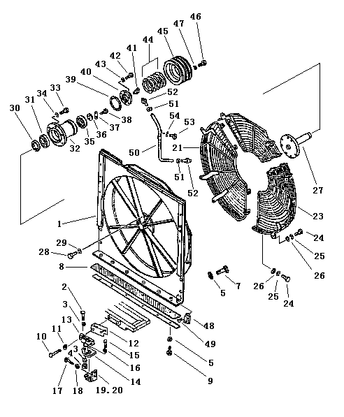 Вентилятор радиатора и решетка защитная (Beezone D32-1, Beezone D32-2)