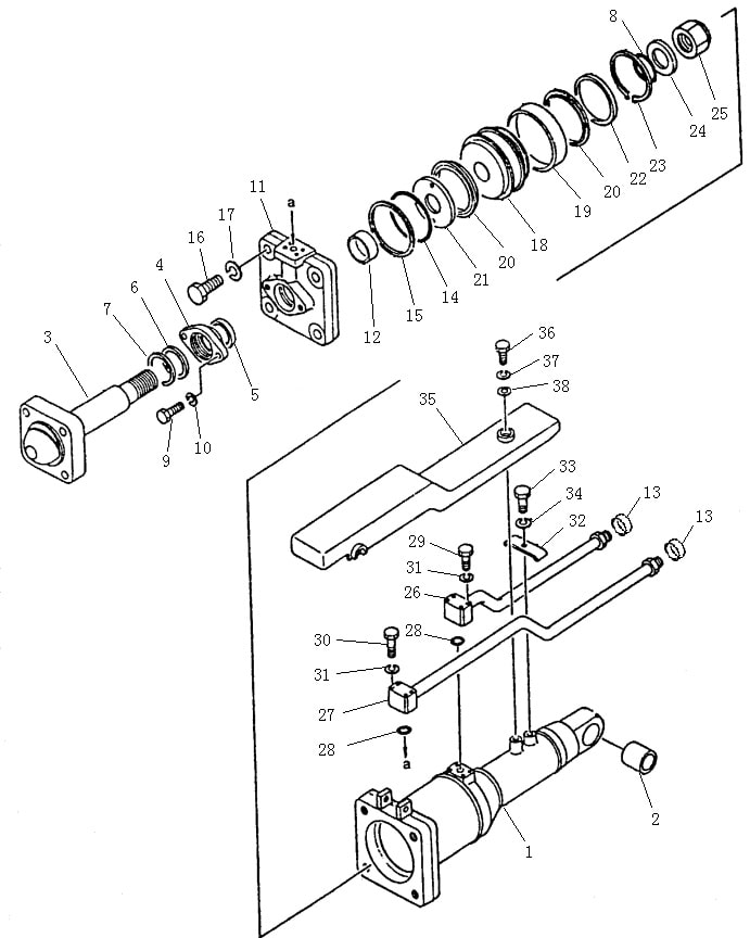 Гидроцилиндр перекоса отвала (Beezone D22-1, Beezone D22S) (завод XIUYAN)