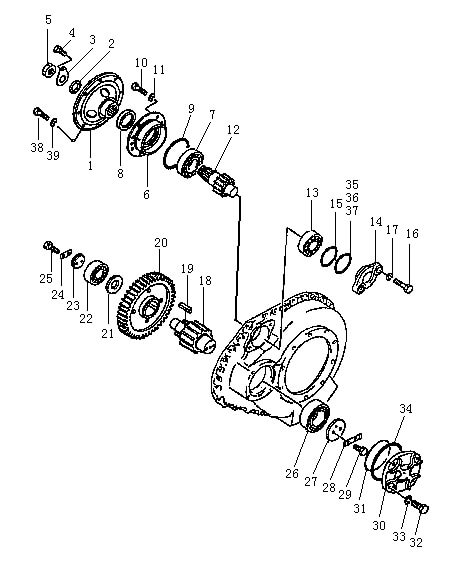 Кожух бортового редуктора и шестерня (1/2) (Beezone D22-1,Beezone D22S)