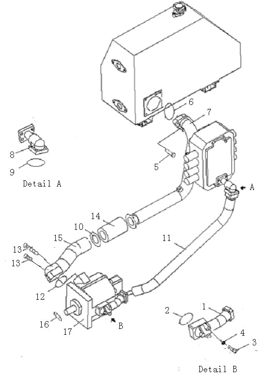 Трубопровод гидравлический (маслобак – насос) (Beezone D22)