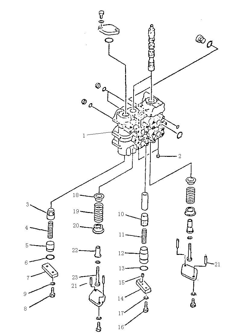 Клапан управления подъемом и перекосом отвала (1/2) (Beezone D22-1,Beezone D22)