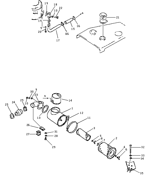 Патрубок воздушный заборный в сборе (Beezone D32-1, Beezone D32-2)