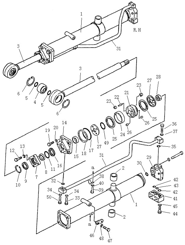Гидроцилиндр подъема отвала (1/2) (Beezone D22-1, Beezone D22S) (завод XIUYAN)