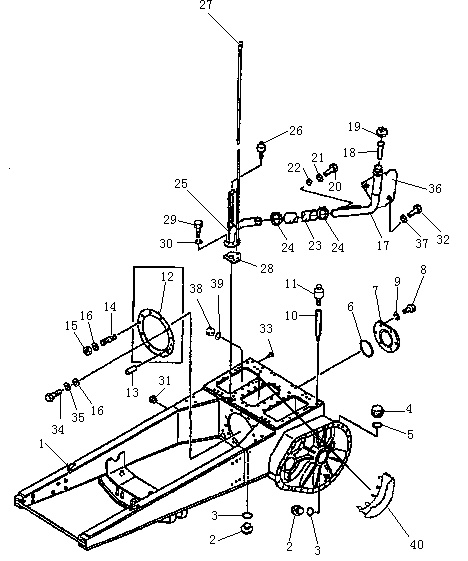 Картер рулевого механизма и рама (Beezone D22-1)