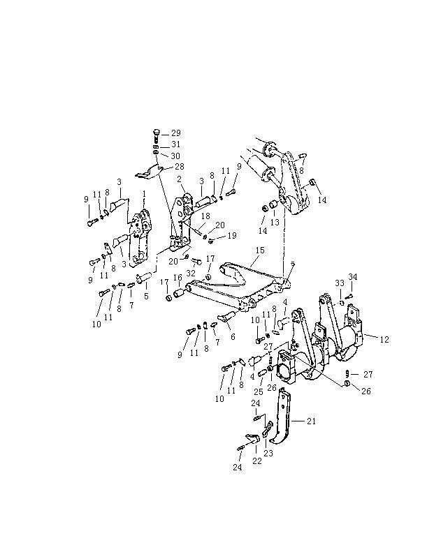 Вал зубчатый рыхлителя, балка и рычаг соединительный (Beezone D32-1, Beezone D32-2)