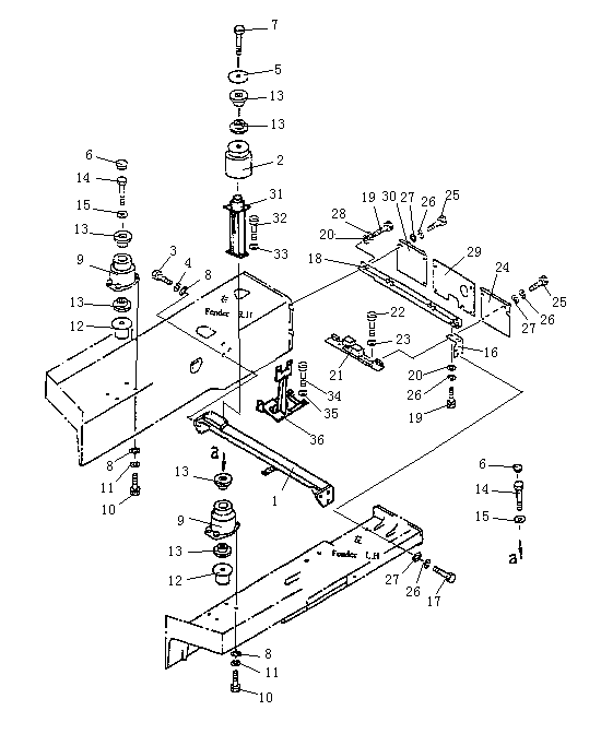 Суппорт и крышка задняя (Beezone D32-2)