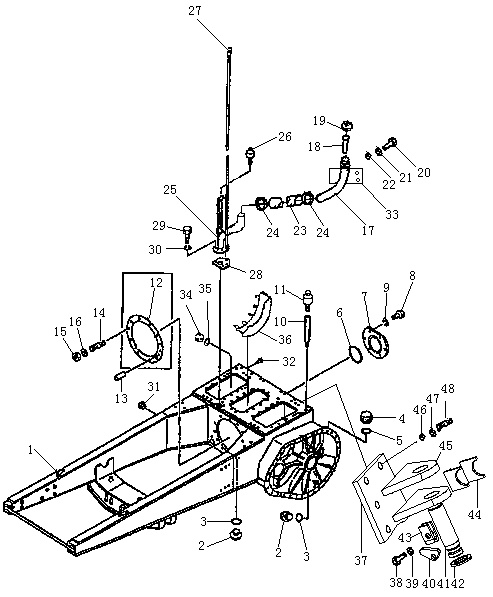 Картер рулевого механизма и рама (Beezone D22S)