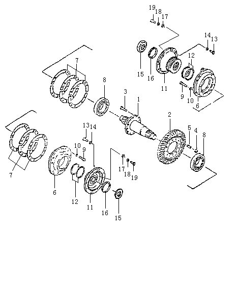Шестерня коническая и вал (Beezone D32, Beezone D32-1)