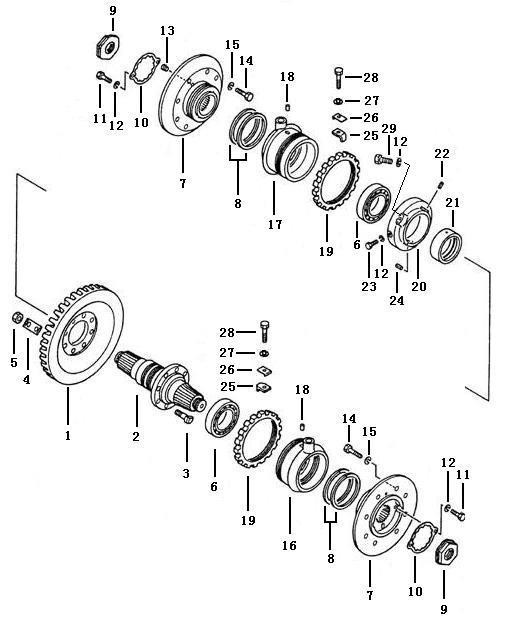 Передача зубчатая коническая и вал передачи