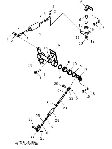Механизм рычажный управления подачей топлива (2/2) (Beezone D22-1,Beezone D22)