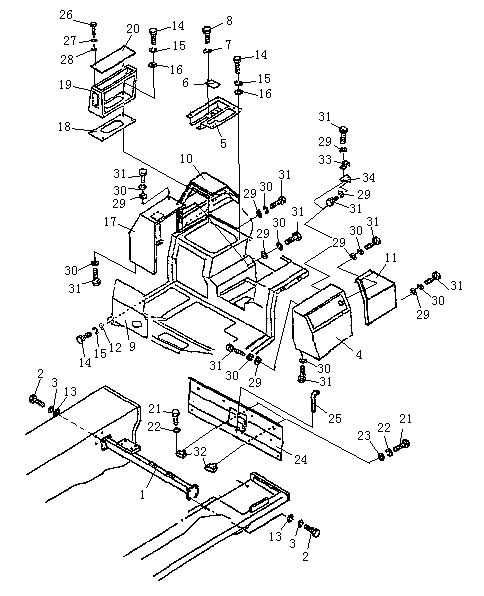 Кронштейн и крышка задняя (Beezone D22S)