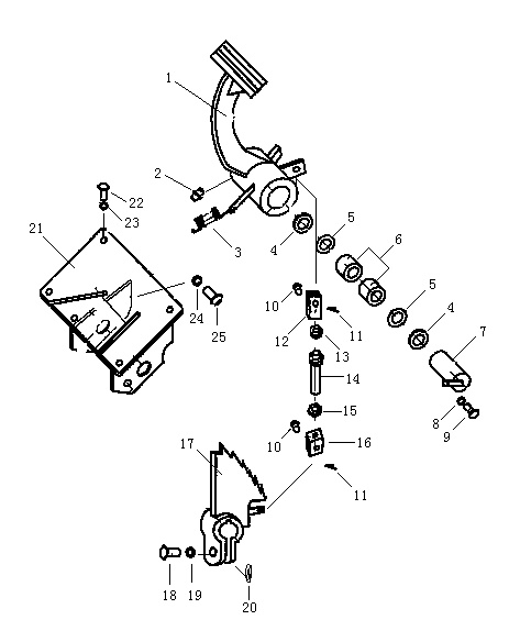 Педаль тормоза (Beezone D22-1,Beezone D22)